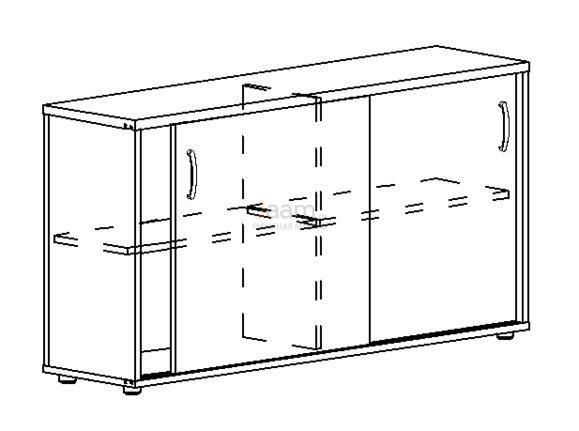 Мебель для персонала Офисный шкаф-купе низкий (для 2-х столов 80) 332 БП