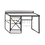 Мебель для гостиниц Стол письменный с тумбой под минибар левый ГР 620 ОАТ