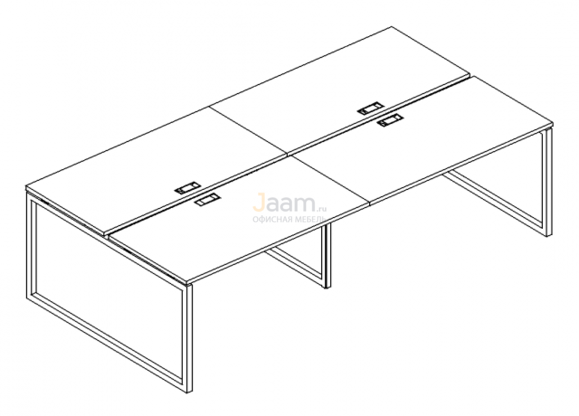 Мебель для персонала Рабочая станция на металлокаркасе QUATTRO Б4 172-2 БП