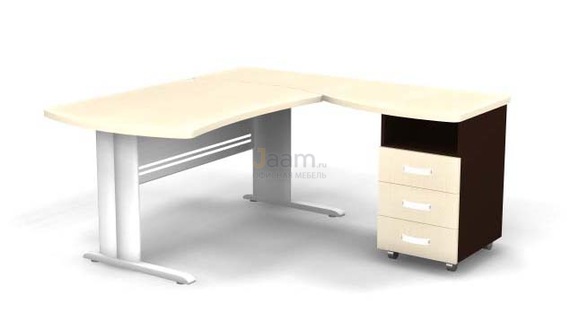 Мебель для персонала Угловое рабочее место на L-обр. каркасе правое B196/1