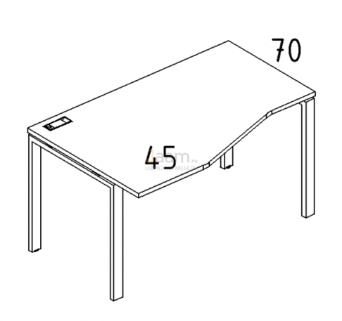 Мебель для персонала Стол эргономичный левый "Техно" на металлокаркасе UNO Б1 065 БП
