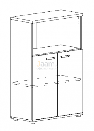 Мебель для персонала Шкаф средний полузакрытый 9363 БП