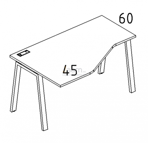 Мебель для персонала Стол эргономичный левый "Техно" на металлокаркасе TRE Б3 051 БП