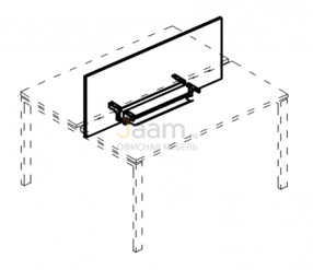 Мебель для персонала Экран настольный фронтальный для стола 160 с двумя кабель-каналами Б 848 БП