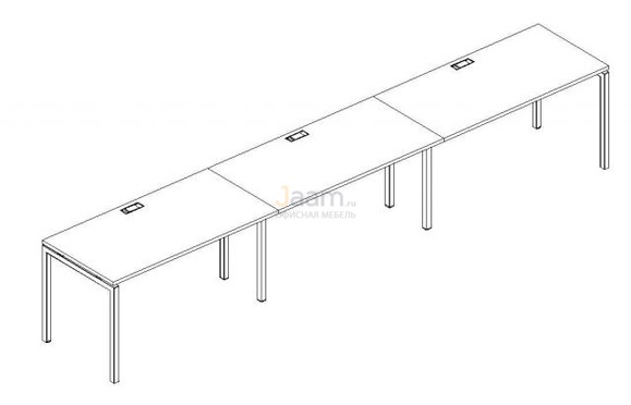 Мебель для персонала Рабочая станция на металлокаркасе DUE Б2 014-3 БП