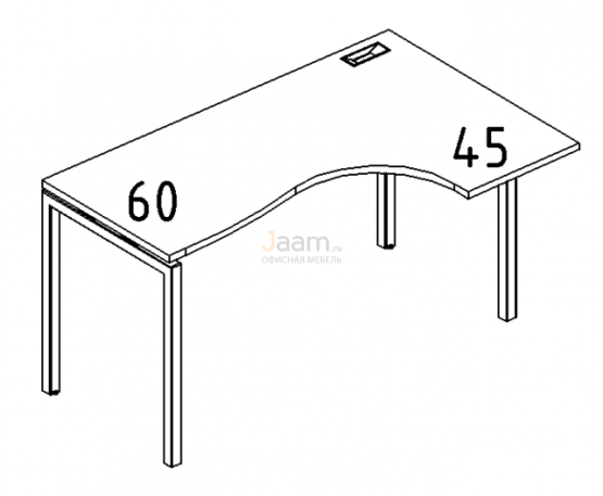 Мебель для персонала Стол эргономичный правый "Классика" на металлокаркасе DUE Б2 034 БП