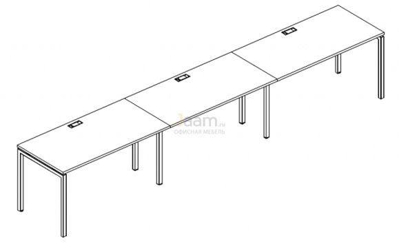 Мебель для персонала Рабочая станция на металлокаркасе DUE Б2 025-3 БП