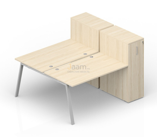 Мебель для персонала Составной стол с приставными шкафами Tower (4 громмета) AR2TPG168T112