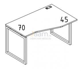 Мебель для персонала Стол эргономичный правый "Техно" на металлокаркасе QUATTRO Б4 066 БП
