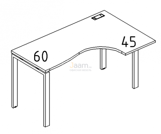 Мебель для персонала Стол эргономичный правый "Классика" на металлокаркасе UNO Б1 036 БП