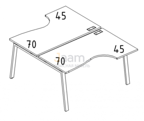 Мебель для персонала Рабочая станция со столами эргономичными "Классика" на металлокаркасе TRE Б3 183 БП