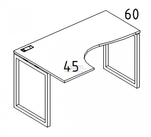 Мебель для персонала Стол эргономичный левый "Классика" на металлокаркасе QUATTRO Б4 035 БП