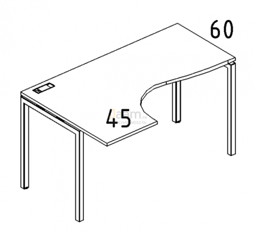 Мебель для персонала Стол эргономичный левый "Классика" на металлокаркасе DUE Б2 033 БП