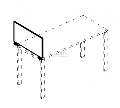 Мебель для персонала Экран настольный боковой/промежуточный ДСП с кронштейнами Б 851 БП