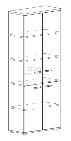 Мебель для персонала Офисный шкаф для документов закрытый 4-х дверный А4 9373