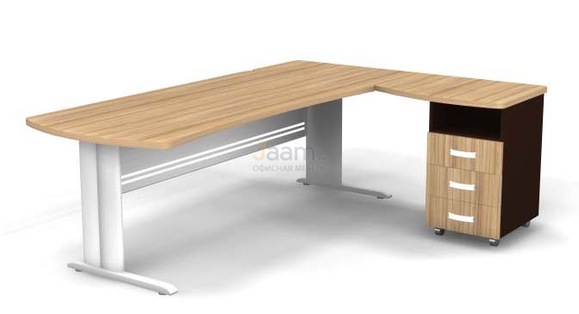 Мебель для персонала Угловое рабочее место на L-обр. каркасе правое B190/1