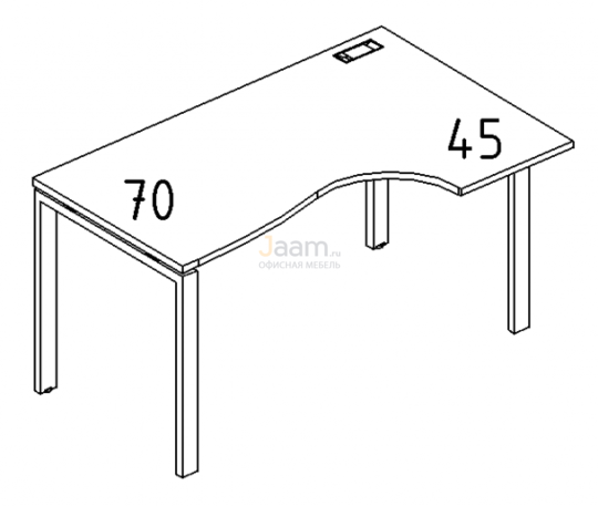 Мебель для персонала Стол эргономичный правый "Классика" на металлокаркасе UNO Б1 046 БП