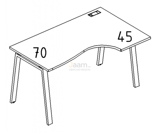 Мебель для персонала Стол эргономичный правый "Классика" на металлокаркасе TRE Б3 042 БП