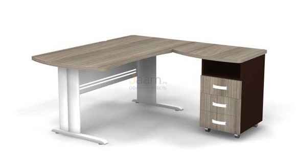 Мебель для персонала Угловое рабочее место на L-обр. каркасе правое B196/1