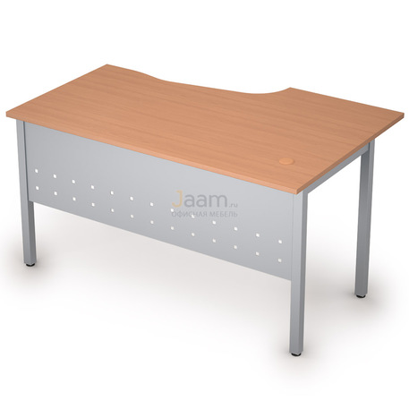 Мебель для персонала Стол криволинейный на металлических опорах левый 2МК.122