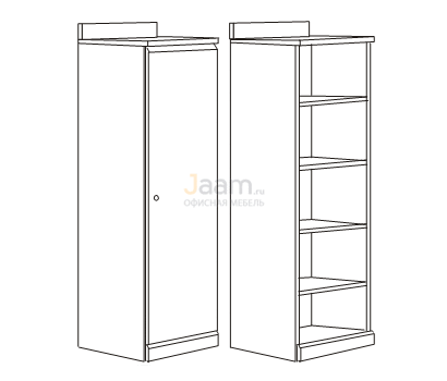 Мебель для гостиниц Офисный шкаф с воротником правый R5706V