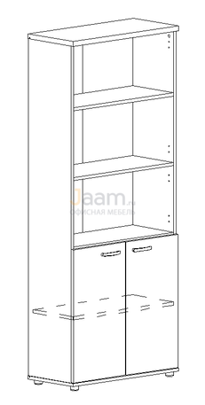 Мебель для персонала Офисный шкаф для документов полузакрытый А4 9371