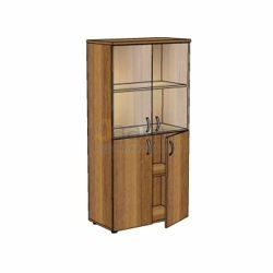 Мебель для персонала Офисный шкаф низкий со стеклом ЛФ223