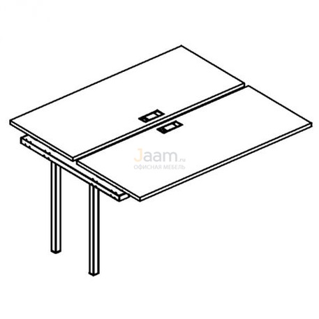 Мебель для персонала Секция стола рабочей станции на металлокаркасе DUE Б2 170-1 БП