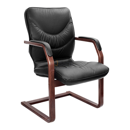 Кресло LEEDS WOOD C кожа+кож.зам.