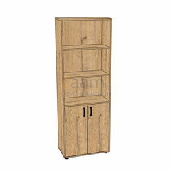 Мебель для персонала Офисный шкаф полуоткрытый ШД37 PRO BLACK