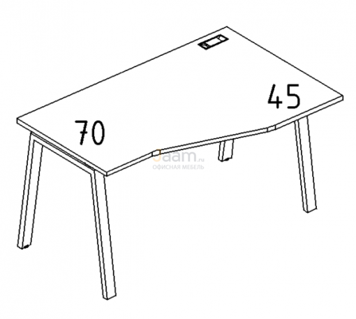 Мебель для персонала Стол эргономичный правый "Техно" на металлокаркасе TRE Б3 064 БП
