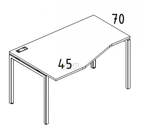 Мебель для персонала Стол эргономичный левый "Техно" на металлокаркасе DUE Б2 061 БП